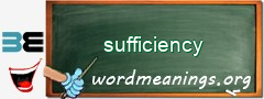 WordMeaning blackboard for sufficiency